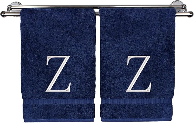 Monogrammed Hand Towel, Personalized Initial Gift, Extra Absorbent 100% Turkish by BareCotton