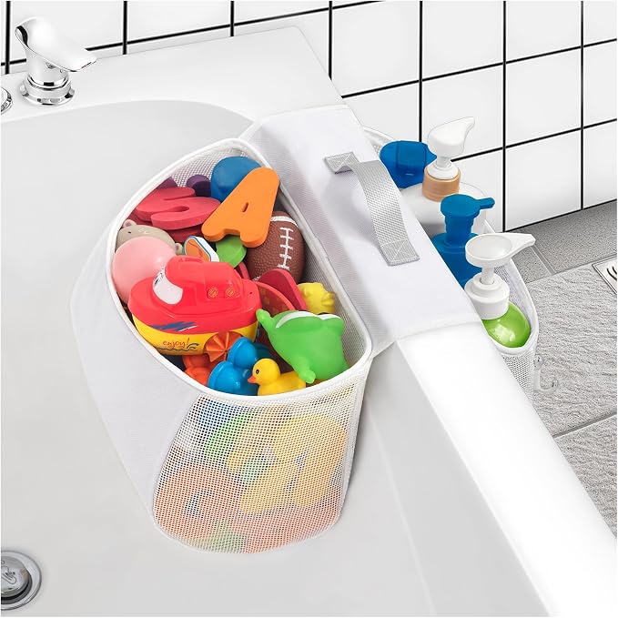 Saddle shape 2 Compartments Bath Toy Organizer, Easy Access by Austion
