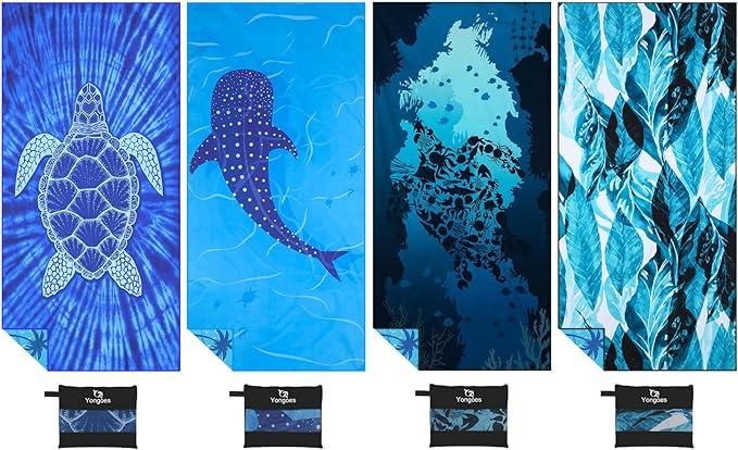 4 Pack Microfiber Lightweight Thin Beach Towel Sand Free Quick Dry Super by Yongoesbeachtowel
