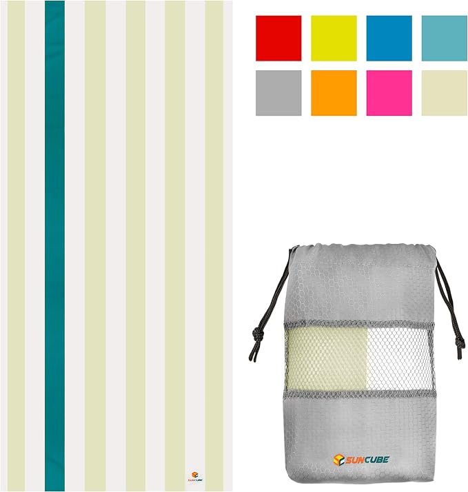 SUN CUBE Microfiber Beach Towel, Quick Dry Sand Free Beach Towel, Lightweight - Image 2