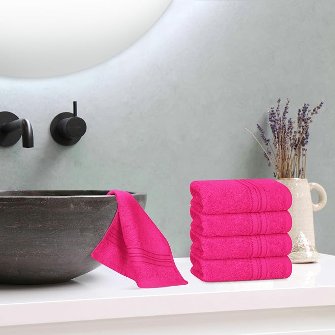 BOUTIQUO Ultra Soft Cotton Washcloths, Contains 12 Piece Face Cloths 12x12 inch - Image 4