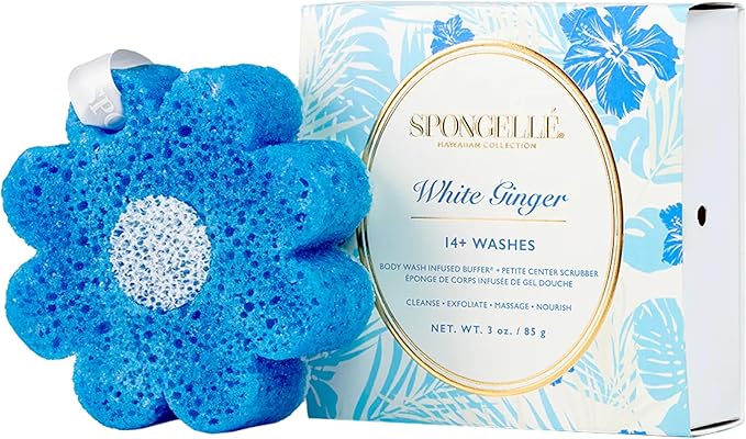 Spongellé White Ginger Hawaiian Buffer | Body Wash Infused Sponge by Spongell%C3%A9