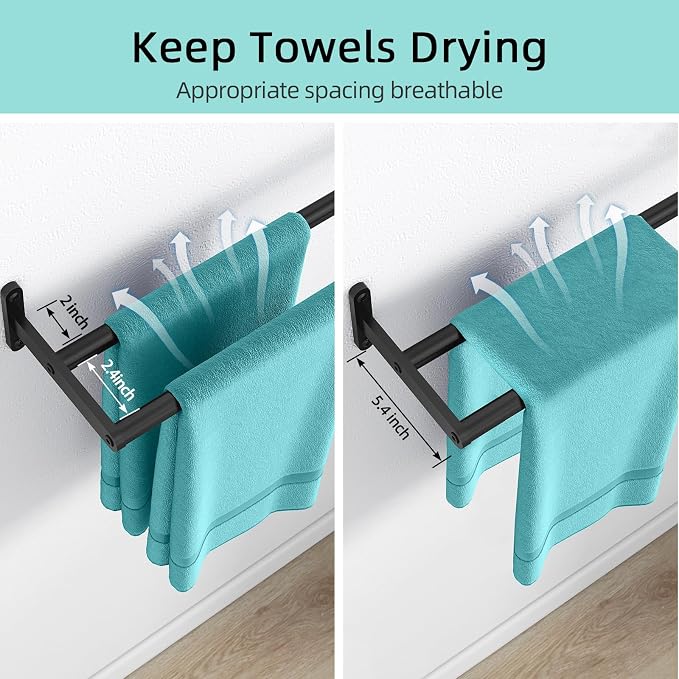 Taaji Double Towel Bar, 24 Inch Towel Rack - Image 2