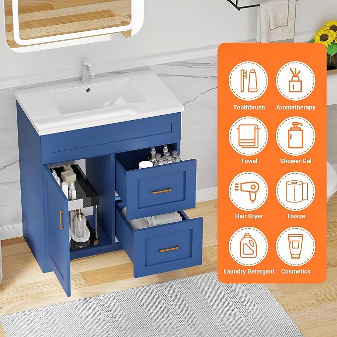 30-Inch Premium Wooden Bathroom Vanity - Image 3