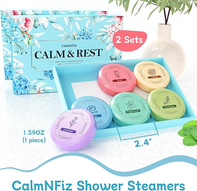 12 Pack Shower Steamers Aromatherapy, Stocking Stuffers - Image 2