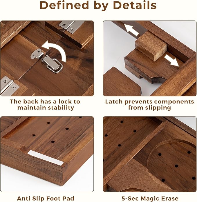 Teak Bathtub Tray Expandable Bathroom Tray - Image 3