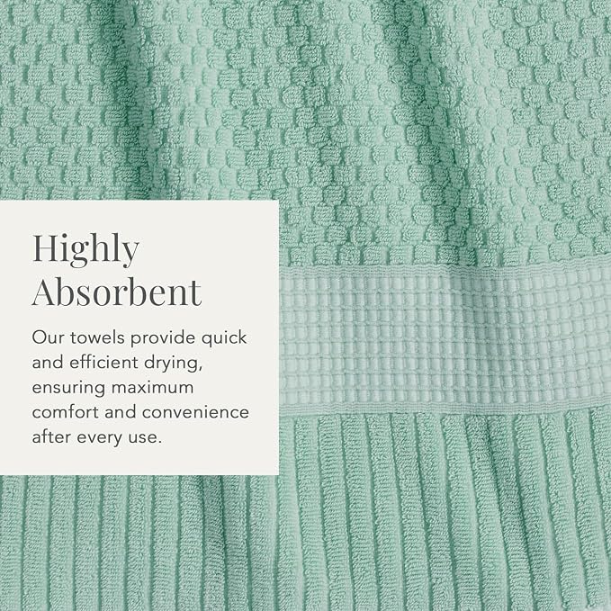 NY Loft 100% Cotton Bath Towel 4 Pack | Super Soft & Absorbent Quick-Dry Bath - Image 7