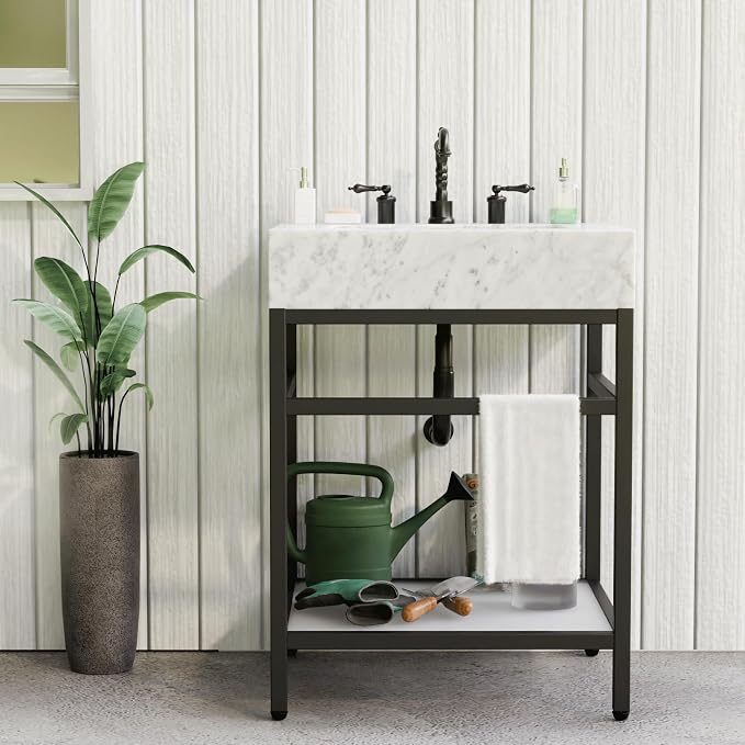 Gesipor Bathroom Carrara Marble Vanity - Image 5