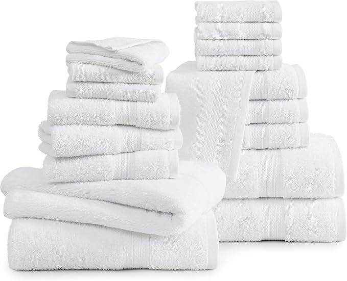 LANE LINEN 100% Cotton Luxury White Bath Towels - Image 2