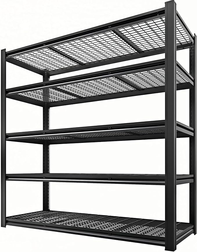 5 Tier Metal Shelving Unit, Adjustable Storage Shelves, Living Room by LIJIUHOME