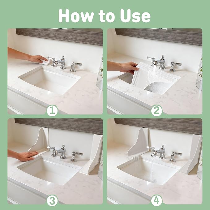 No-Adhesive 2-Pack All-Silicone Shower Splash Guard - Image 4