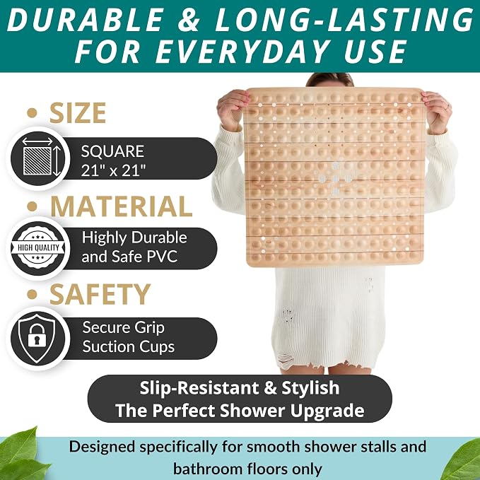 ENKOSI Square Shower Mat 21x21 inch - Image 3