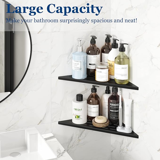 Corner Shower Shelves, 12” Recessed Tile Shower Shelf, 304 Stainless Steel - Image 4