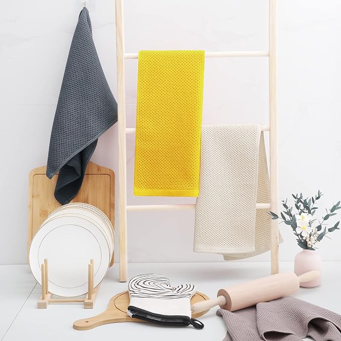 Homaxy 100% Cotton Waffle Weave Kitchen Dish Towels, Ultra Soft Absorbent Quick - Image 6