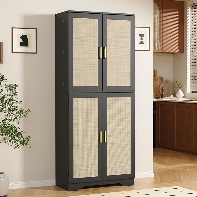 Rattan 72" Tall Kitchen Pantry Cabinet - Image 6
