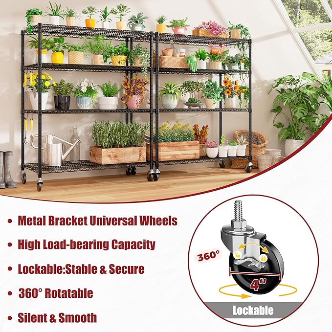 PrimeZone 55.5" W x 24" D x 80" H Heavy Duty Wire Storage Shelves - Image 6