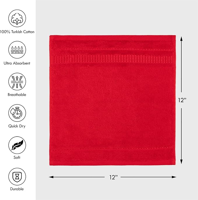 Melissa Linen, Soft Washcloths Set of 4 100% Turkish Cotton Small Hand Towels - Image 2