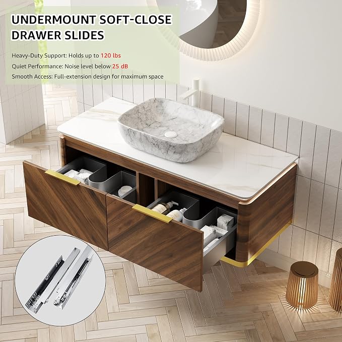 60” Floating Double Sink Bathroom Vanity - Image 6