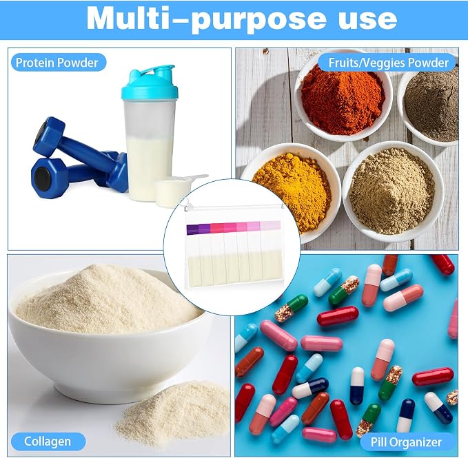 67pcs Protein Powder Travel Container Set 42 Single Dose Bags 6 Large Reusable - Image 6