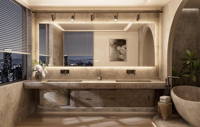 TETOTE 96 x 36 Inch LED Backlit Bathroom Mirror - Image 2