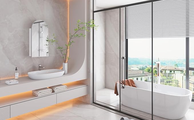 FKWin Arched Sliver Bathroom Medicine Cabinet - Image 3