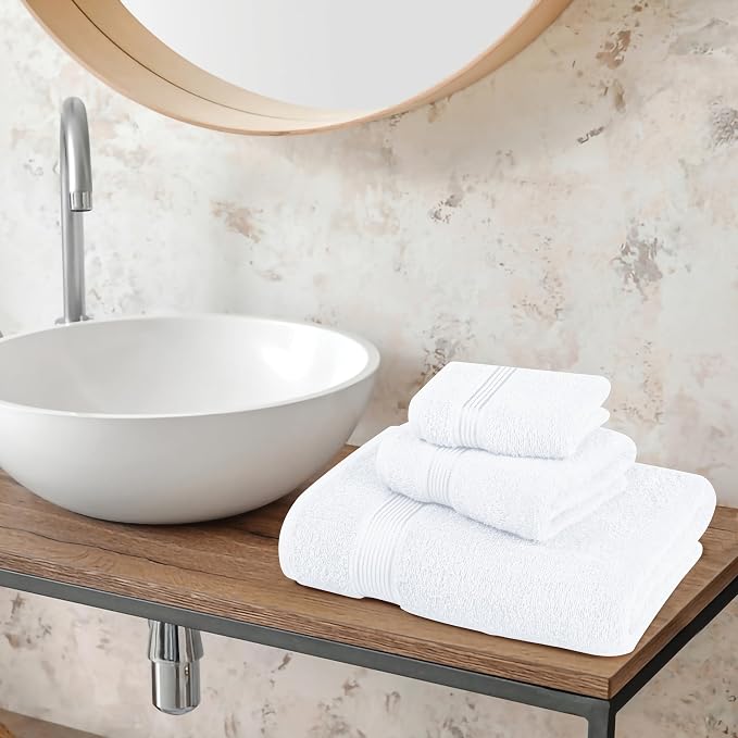 Belizzi Home Ultra Soft 3 Pack Cotton Towel Set, Contains a Bath Towel 28x55 - Image 4