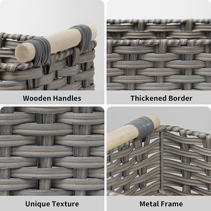 GRANNY SAYS Wicker Baskets for Storage, Wicker Baskets for Shelves, Waterproof - Image 3