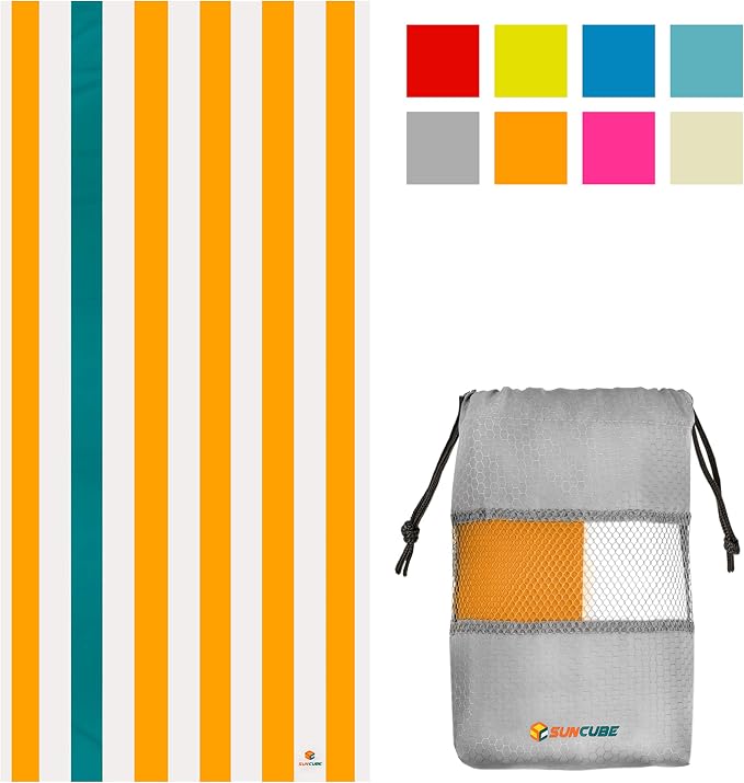 SUN CUBE Microfiber Beach Towel, Quick Dry Sand Free Beach Towel, Lightweight - Image 2