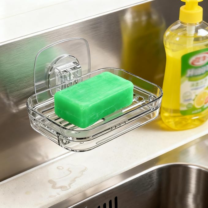 Soap Dish for Shower Wall Mounted, Soap Bar Holder Self Draining, Strong - Image 3