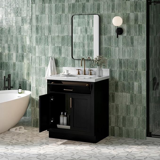 ARIEL Hepburn 31 Inch Single Rectangular Sink Bathroom Vanity - Image 2