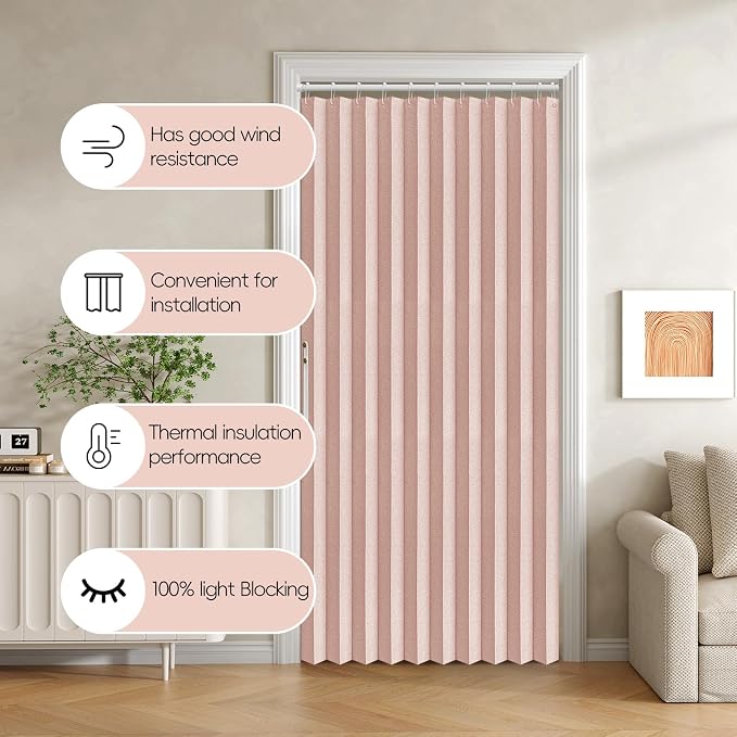 100% Blackout Fabric Folding Door Curtain - Image 8