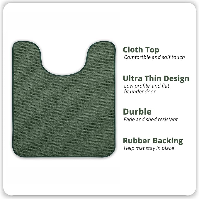 Toilet Rugs U Shaped Bathroom Rug, Machine Washable Non Slip Quick Dry Super - Image 2