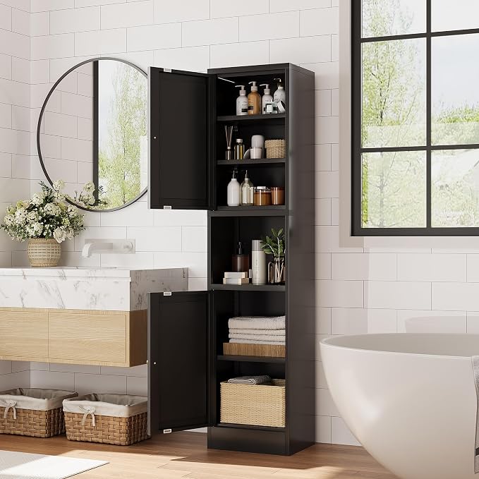 Tall Bathroom Storage Cabinet, Metal Narrow Cabinet - Image 5