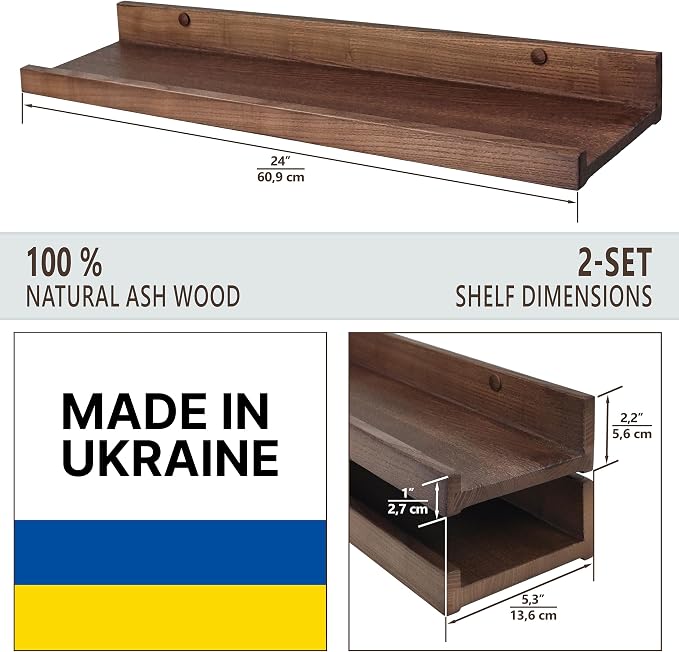 Floating Shelves for Wall 24 inch, Waterproof, Wall Storage Shelves - Image 2