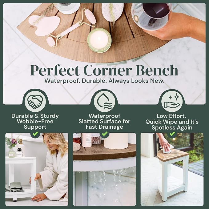 Waterproof Corner Shower Stool - Image 3