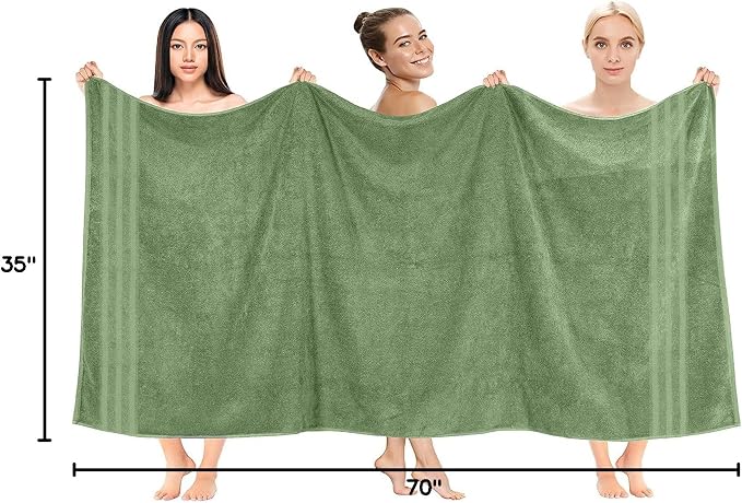 DAN RIVER 2 Pack Luxury Bath Sheets 35x70, 600 GSM, Soft & Quick Dry 100% Ring - Image 8