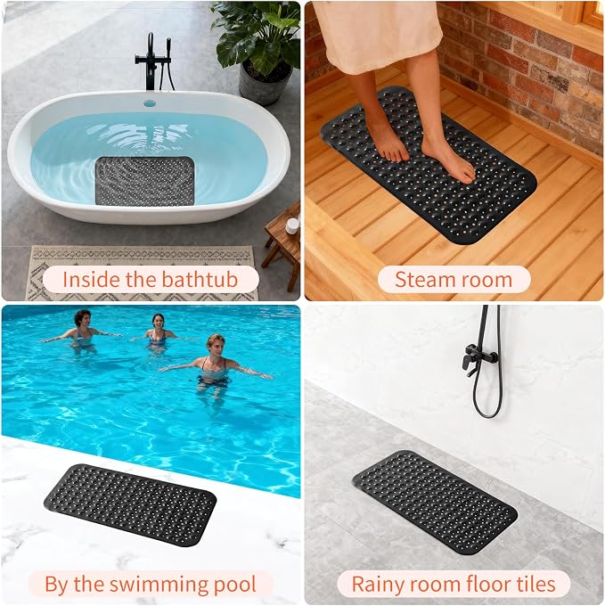Anti-Slip Bathtub Shower mat, 27.5×14.5（Approximately 70×37cm） inch Soft - Image 6