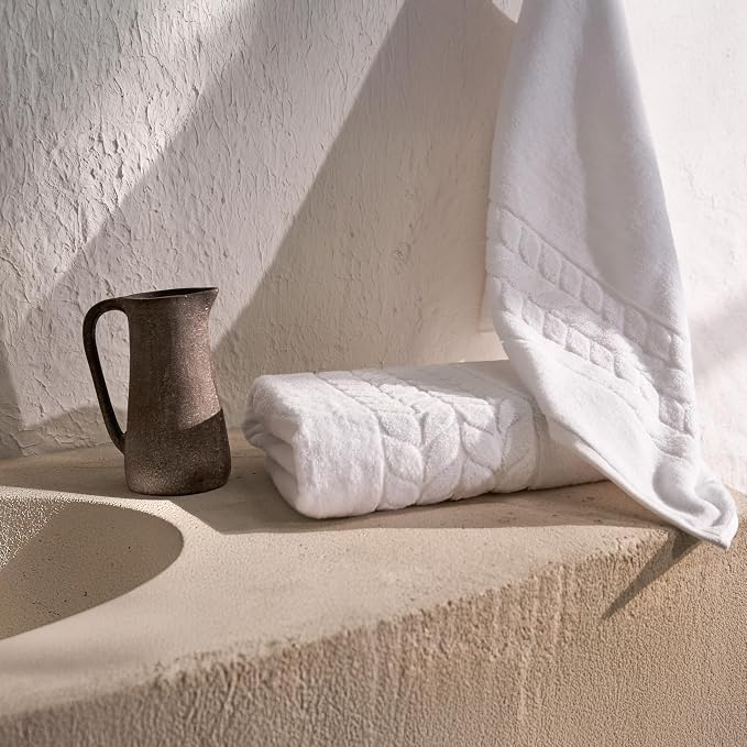 BAGNO MILANO Organic Turkish Cotton Bath Towels, Luxury Jacquard Collection - Image 7