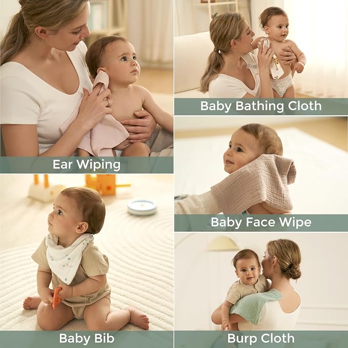 Momcozy Soft & Absorbent Baby Washcloths - Image 9