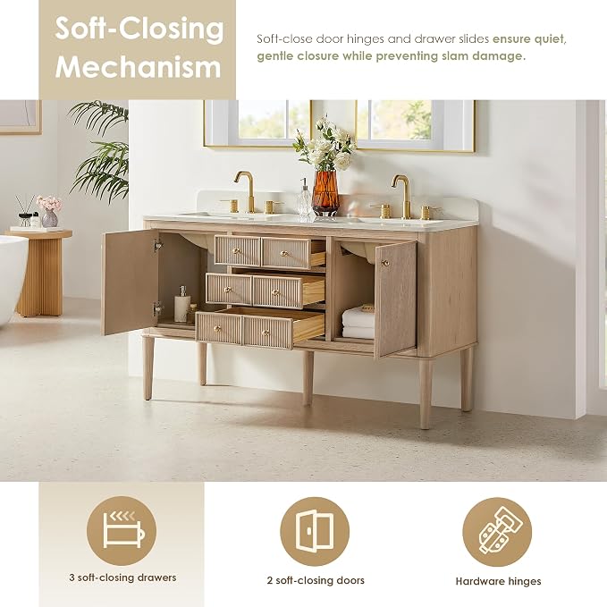 ALTAIR 60 in Bathroom Vanities Double Sink Floating and Freestanding Vanity - Image 4