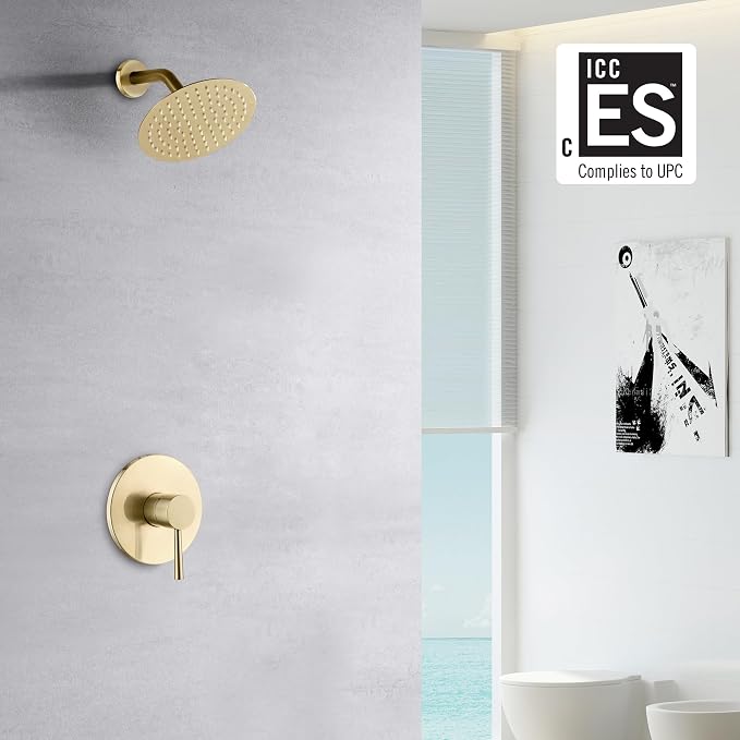 sumerain Brushed Gold Shower Faucet Set - Image 2