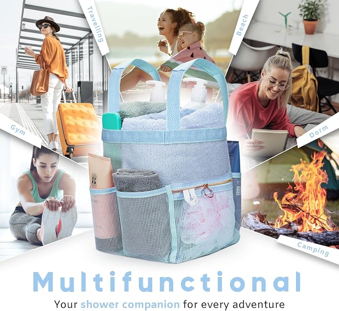 Mesh Shower Caddy Dorm, 7 Pockets & 1 - Image 6
