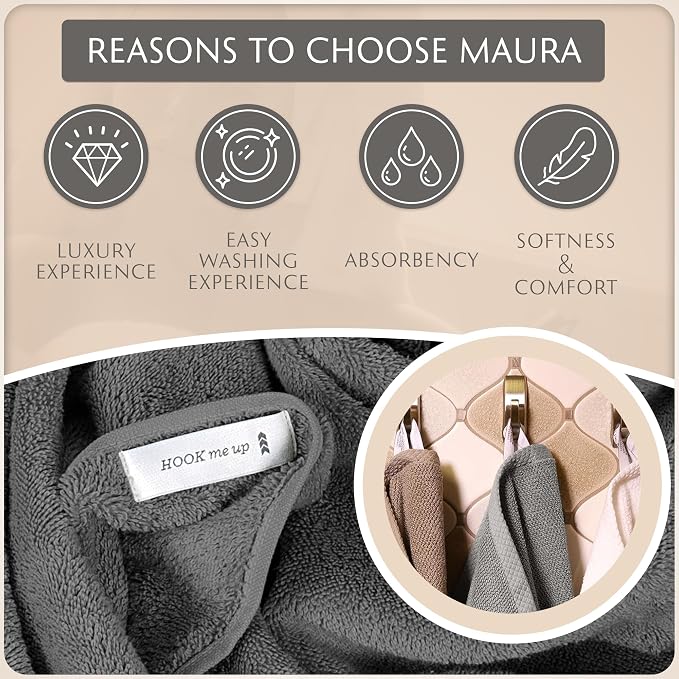 MAURA Basics Turkish Cotton Washcloth Towel Set High Performance Bathroom - Image 4