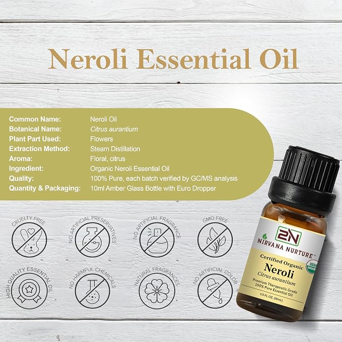 Neroli Essential Oil USDA Certified Organic, 100% Pure Natural Premium Grade - Image 2