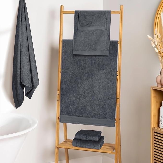 Ultra Soft 6 Pack Cotton Towel Set, Contains 2 Bath Towels 28x55 inch, 2 Hand - Image 3