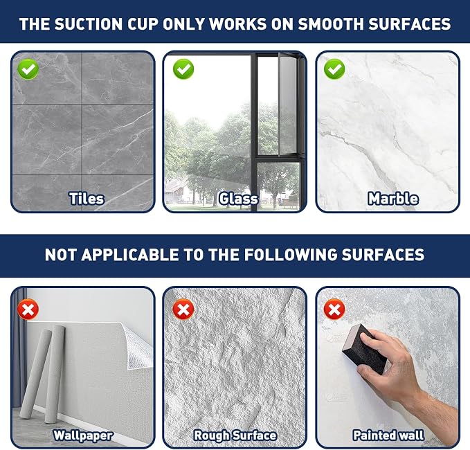 Suction Cup Hooks for Shower, Removable Suction Hooks for Bathroom Shower Wall - Image 7
