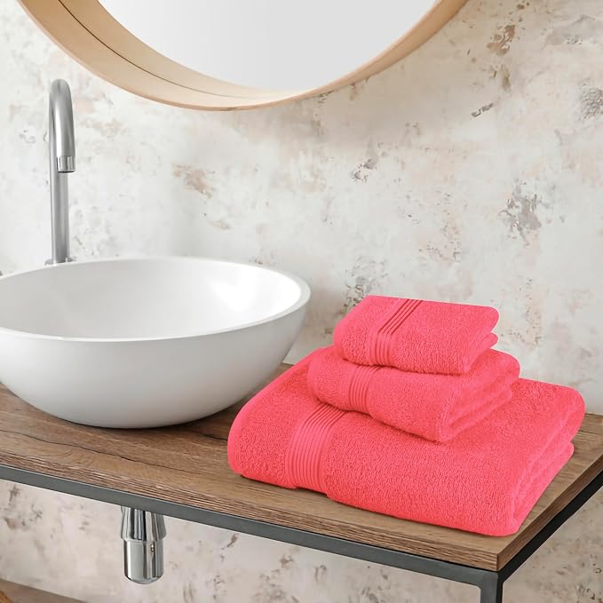 Belizzi Home Ultra Soft 3 Pack Cotton Towel Set, Contains a Bath Towel 28x55 - Image 3