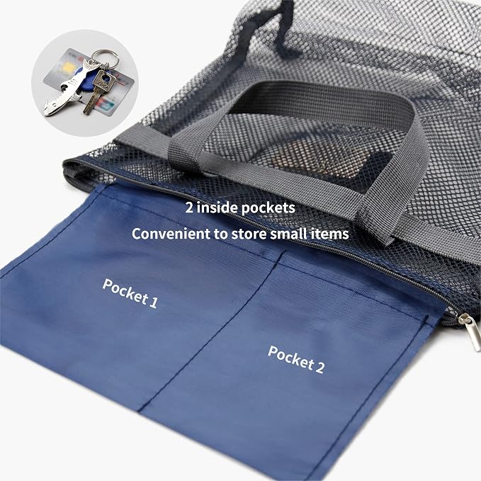 Mesh Shower Caddy Bag Portable Hanging Toiletry and Bath Organizer - Image 4