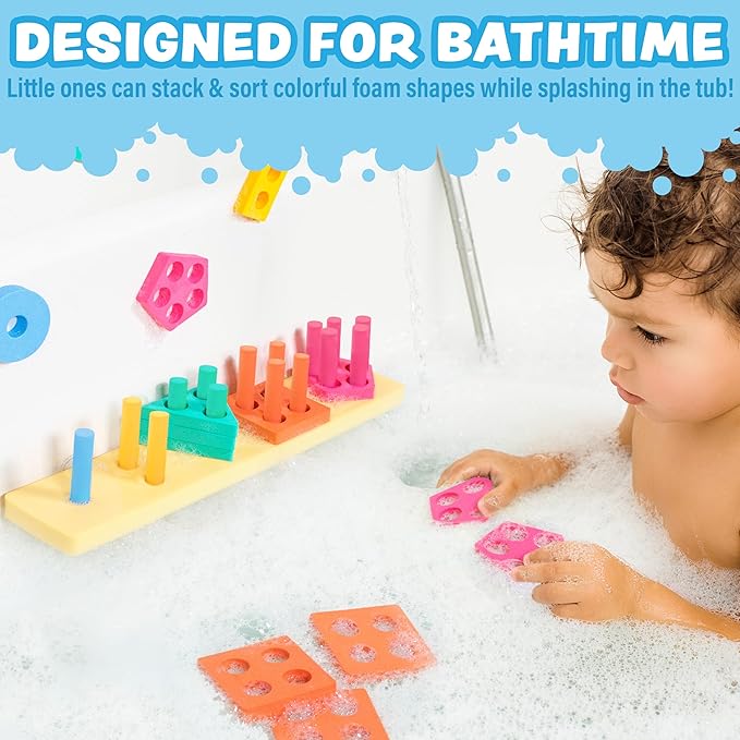 Tub Works® Splash, Stack & Sort™ Shape Sorter & Stacking Toddler Bath Toy | 20 - Image 2