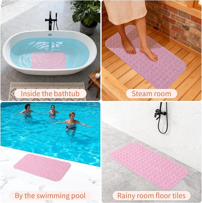 Anti-Slip Bathtub Shower mat, 27.5×14.5（Approximately 70×37cm） inch Soft - Image 6